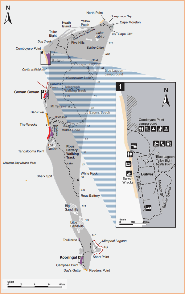 Moreton Island Map & Legend